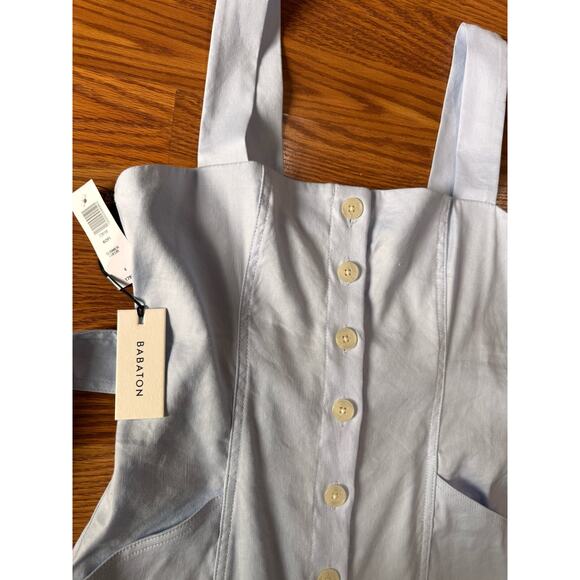 Aritzia Babaton baby blue Kofi Belted Button-Front Dress size 4 / small - Picture 10 of 12